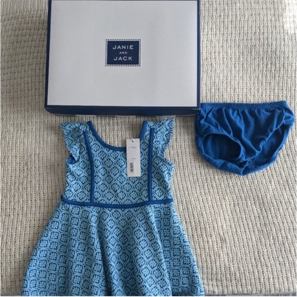 Janie and Jack Geometric Print Ponte Knit Dress - Picture 2 of 5